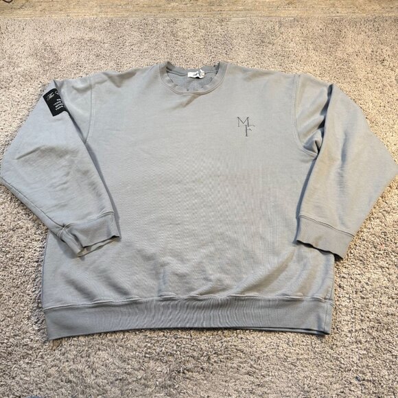 Mayfair The Label Oversized Crewneck One Size Womens Light Blue MF Logo - Picture 1 of 8
